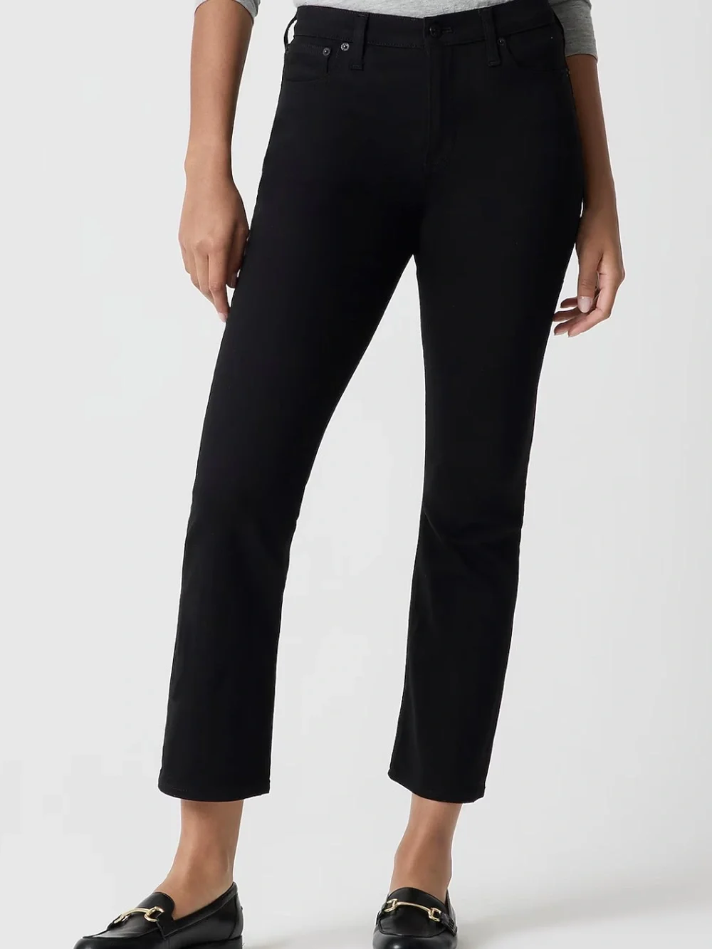 J Crew NWT mid-rise flare crop all day stretch black womens size 28P